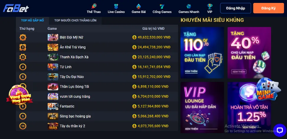 Cơ hội thắng lớn và Jackpot tại f16878 chính thức